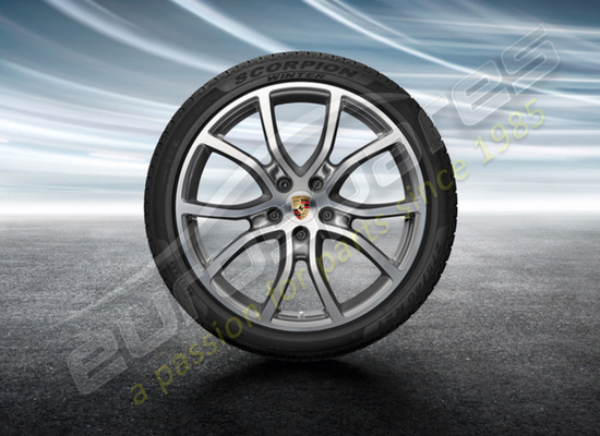 nuovo porsche 21 pollici set di ruote e pneumatici invernali dal design esclusivo numero di parte 9y0044615j