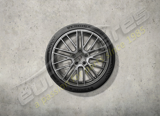 nuovo porsche 21-inch set ruote e pneumatici estivi turbo design - colore titanio codice articolo 976044660k