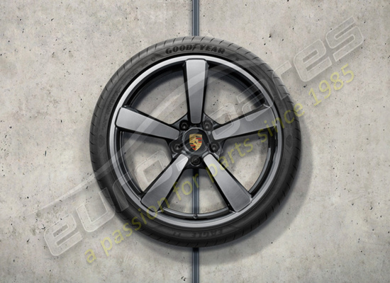 nuovo porsche 20-/21-inch set di ruote e pneumatici estivi carrera exclusive design, verniciati in nero (lucido), codice articolo 992044661m