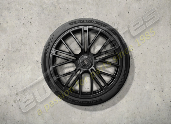nuovo porsche 21 pollici set di ruote e pneumatici estivi turbo s, con chiusura centralizzata - verniciati in nero (lucido) codice articolo 976044660m
