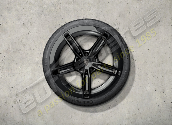 nuovo porsche 21-inch set di ruote e pneumatici invernali mission e design, verniciati in nero (lucido), codice articolo 9j1073603kb