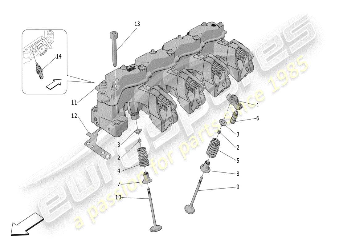 maserati grecale modena (2023) valvole e sistemi multiair schema delle parti