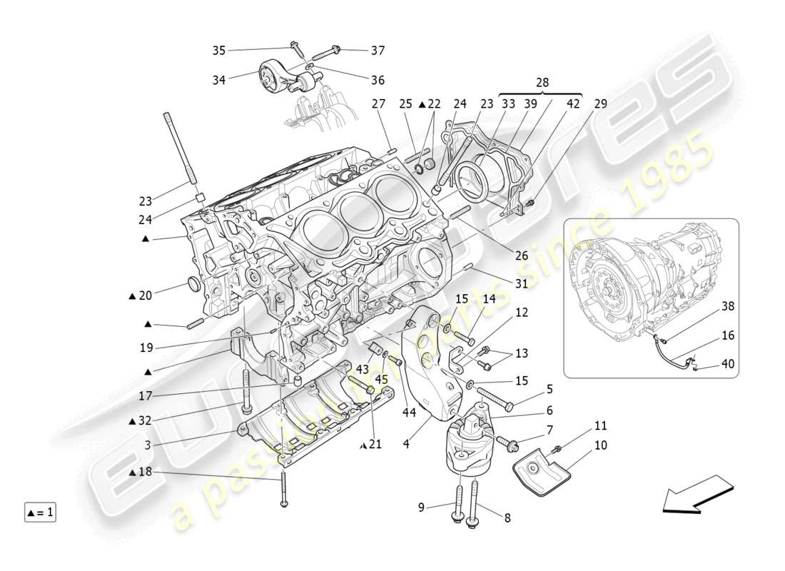 maserati ghibli (2014) schema delle parti del basamento