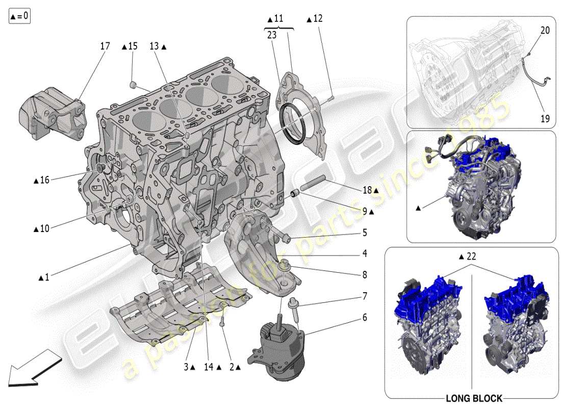 maserati grecale modena (2023) schema delle parti del basamento