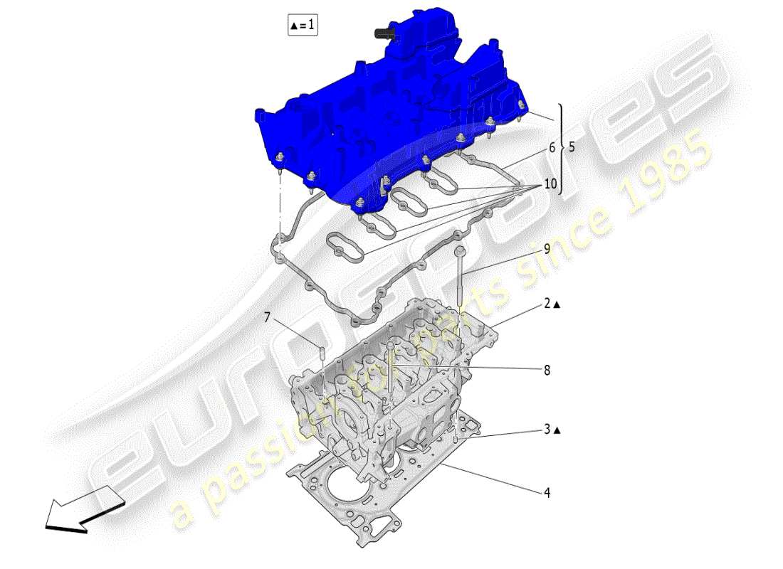 maserati grecale modena (2023) schema delle parti della testa cilindro