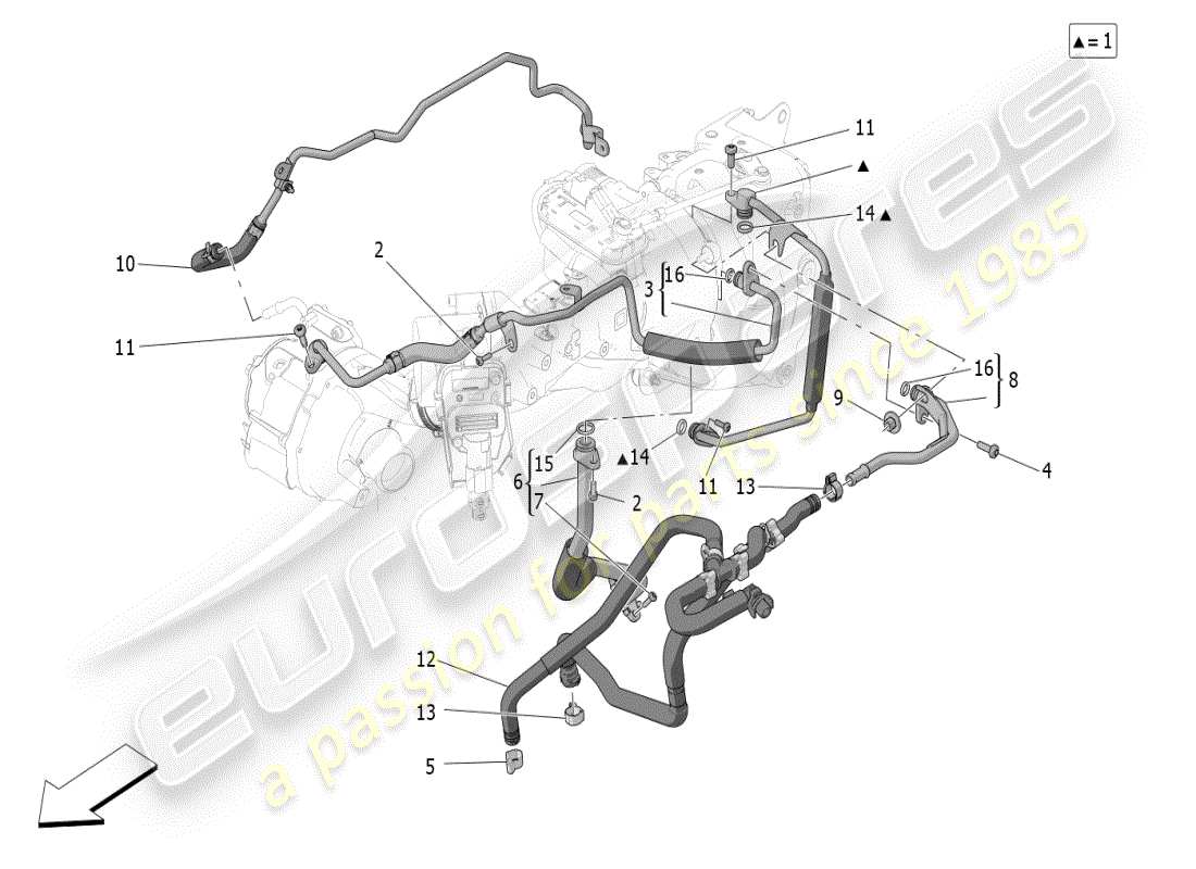 maserati grecale modena (2023) sistema turbocompressore: lubrificazione e raffreddamento schema delle parti