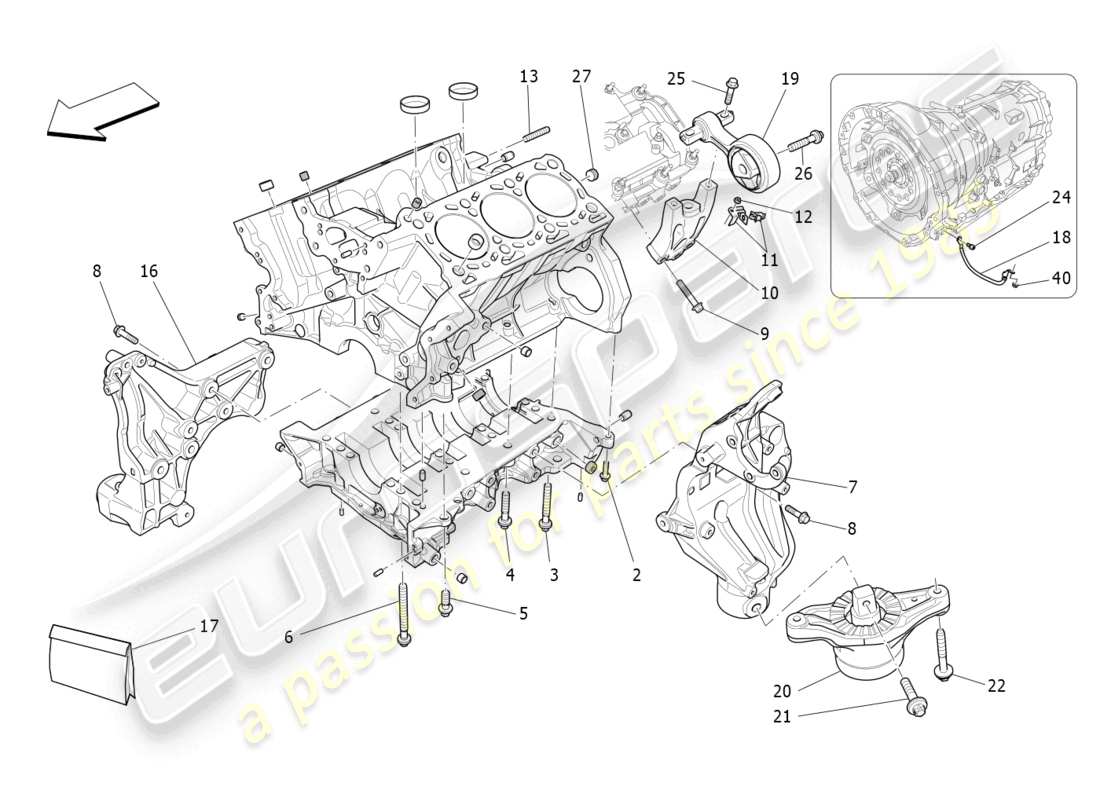 maserati levante (2017) schema delle parti del basamento
