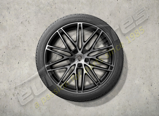 nuovo porsche 22 pollici rs spyder design set di ruote e pneumatici invernali - verniciati in nero (lucido) codice articolo 95c044600h