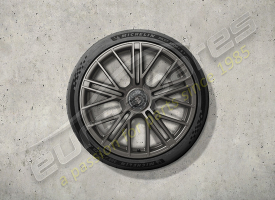 nuovo porsche 21-inch set ruote e pneumatici estivi turbo s, con chiusura centralizzata - verniciati in turbonite codice articolo 976044660q