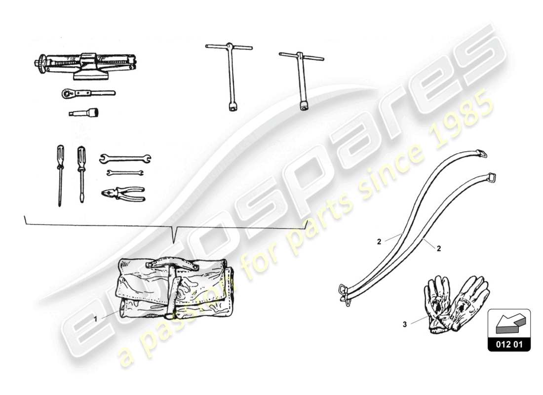lamborghini countach 25th anniversary (1989) accessori schema delle parti