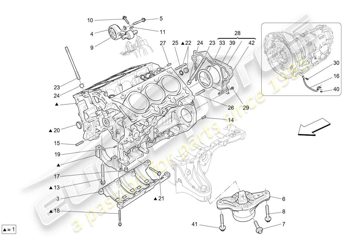 un diagramma delle parti dal catalogo delle parti porsche 2005 (cayenne e1 9pa)