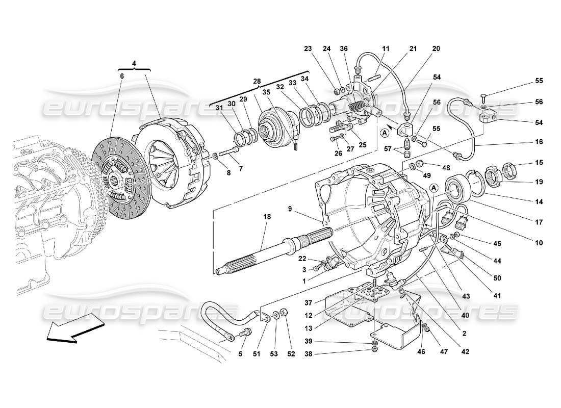 ferrari 550 maranello frizione - comandi diagramma delle parti
