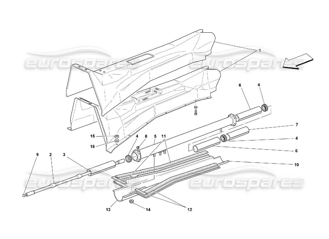ferrari 550 maranello tubo di collegamento e isolamento motore-cambio diagramma delle parti