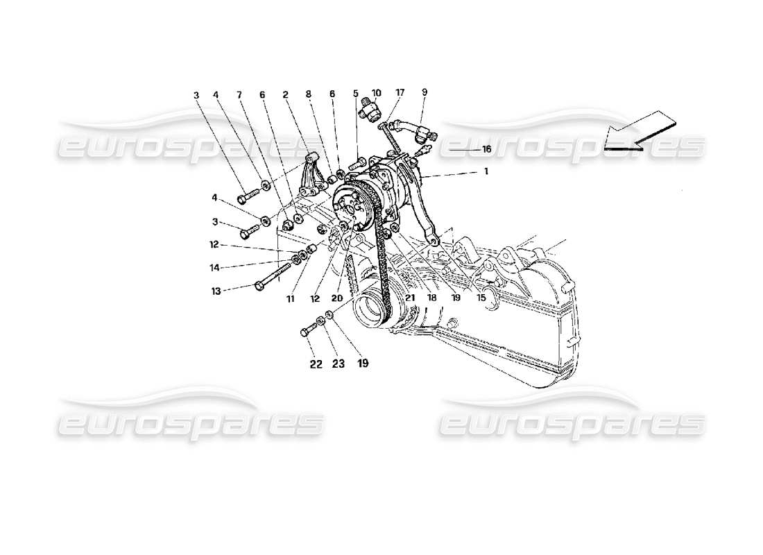 ferrari 512 m compressore dell'aria condizionata diagramma delle parti