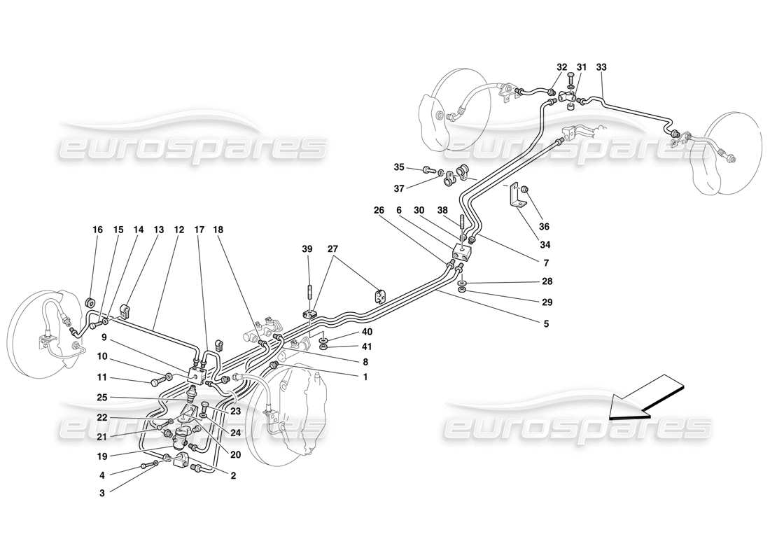 ferrari f50 diagramma delle parti del sistema freno e frizione