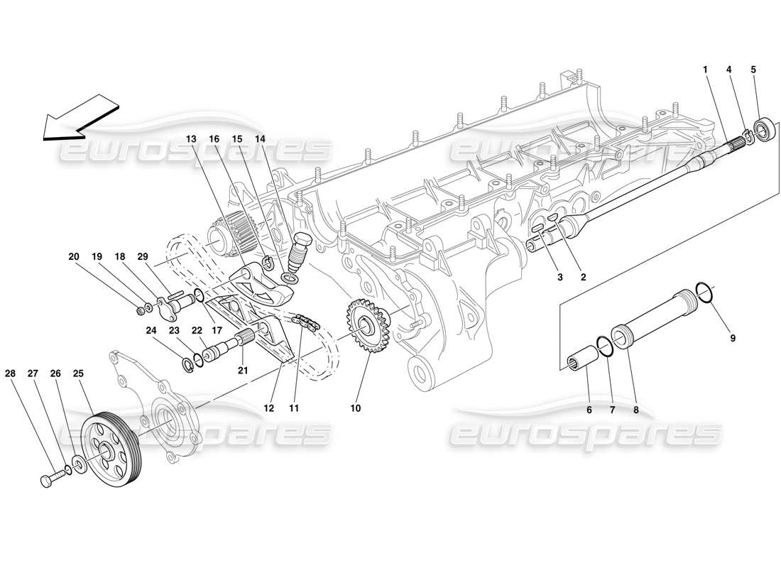 ferrari f50 pompa olio-acqua - controlli diagramma delle parti