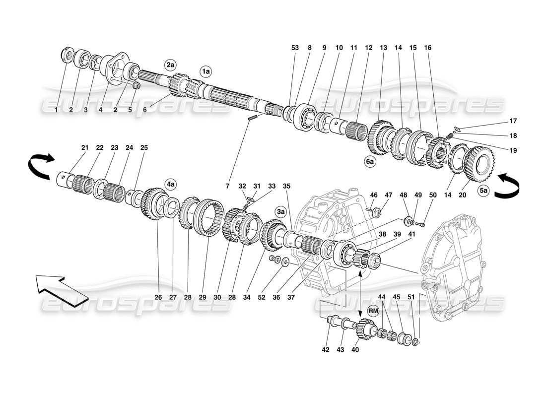 ferrari f50 albero principale del cambio diagramma delle parti