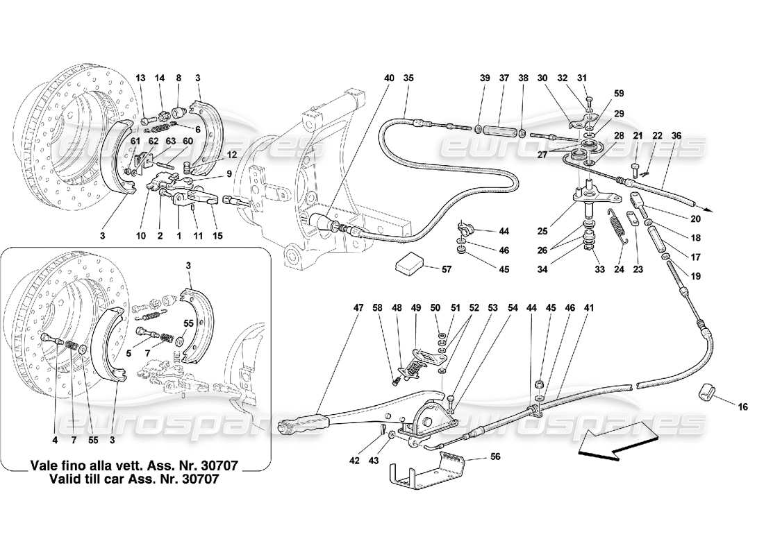 ferrari 550 maranello controllo del freno a mano diagramma delle parti