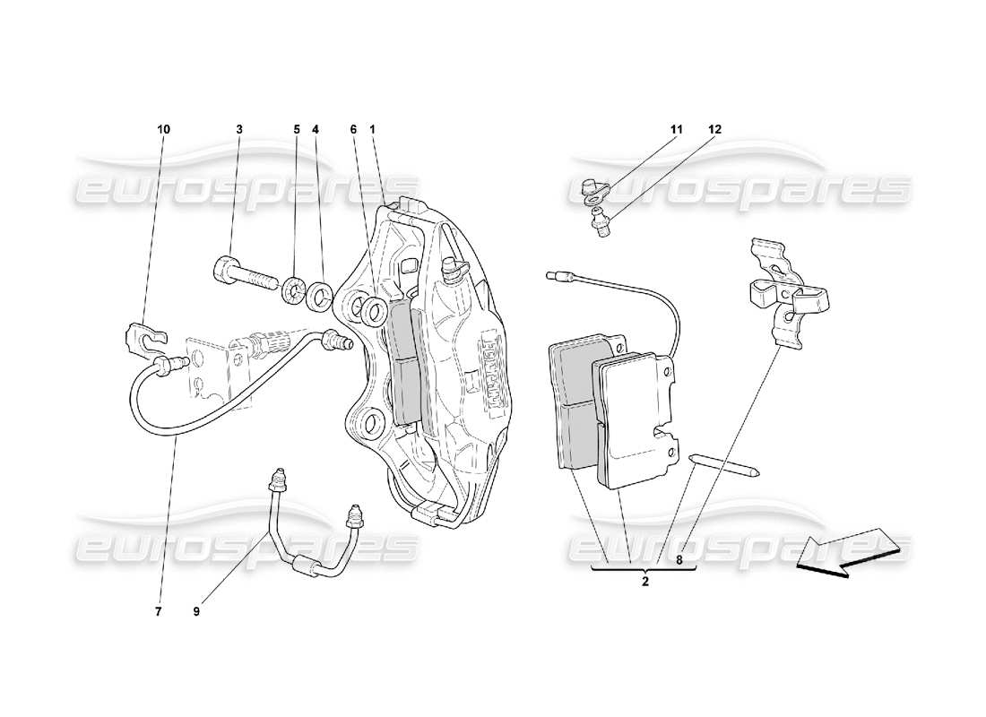 ferrari 550 maranello pinza per freno anteriore diagramma delle parti