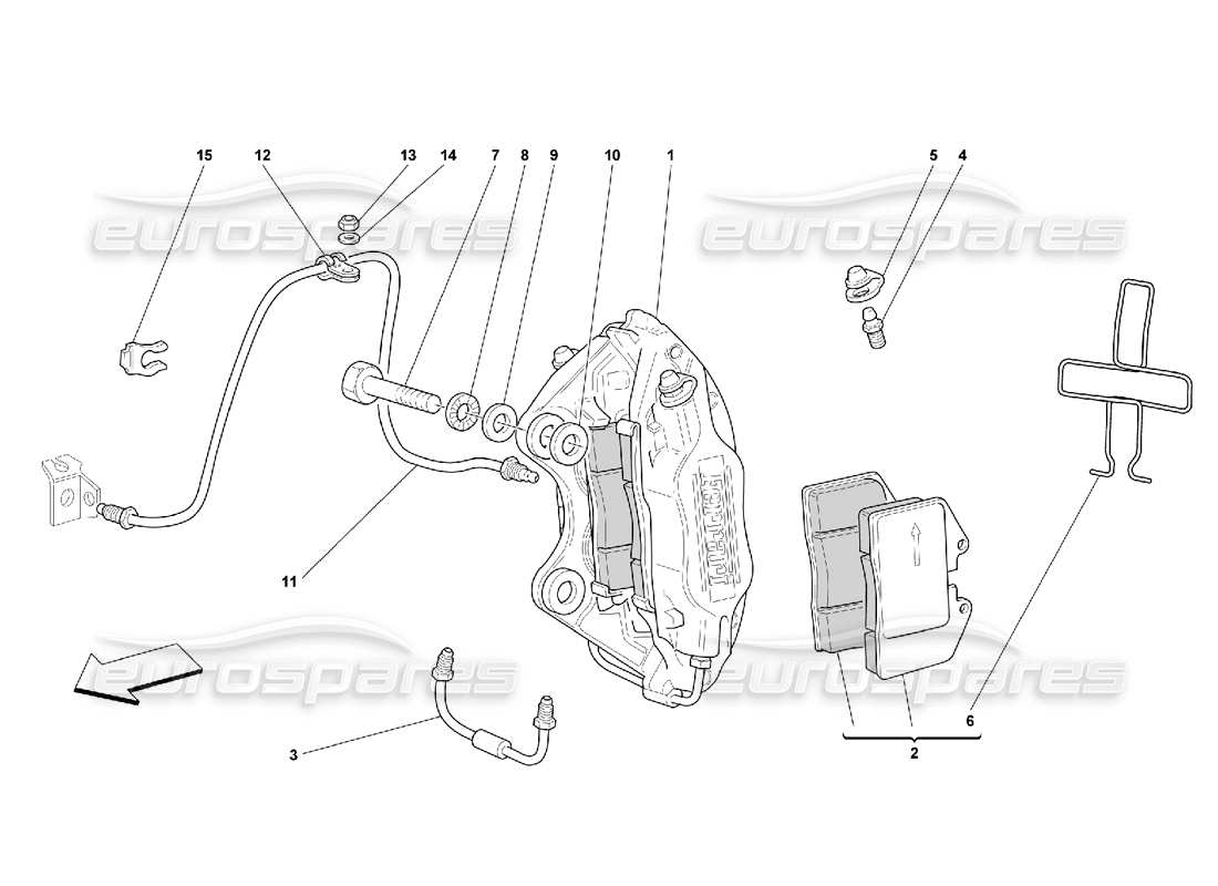ferrari 550 maranello pinza per freno posteriore diagramma delle parti