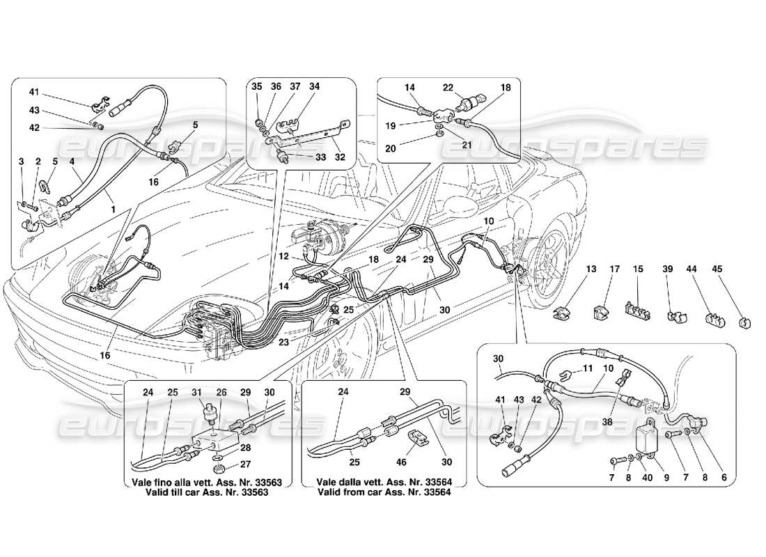 ferrari 550 maranello sistema frenante: non per gd diagramma delle parti