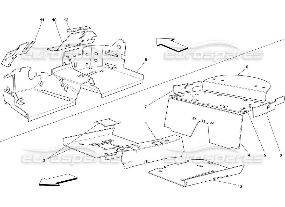 ferrari 550 maranello isolamenti abitacolo passeggeri -non per gd diagramma delle parti