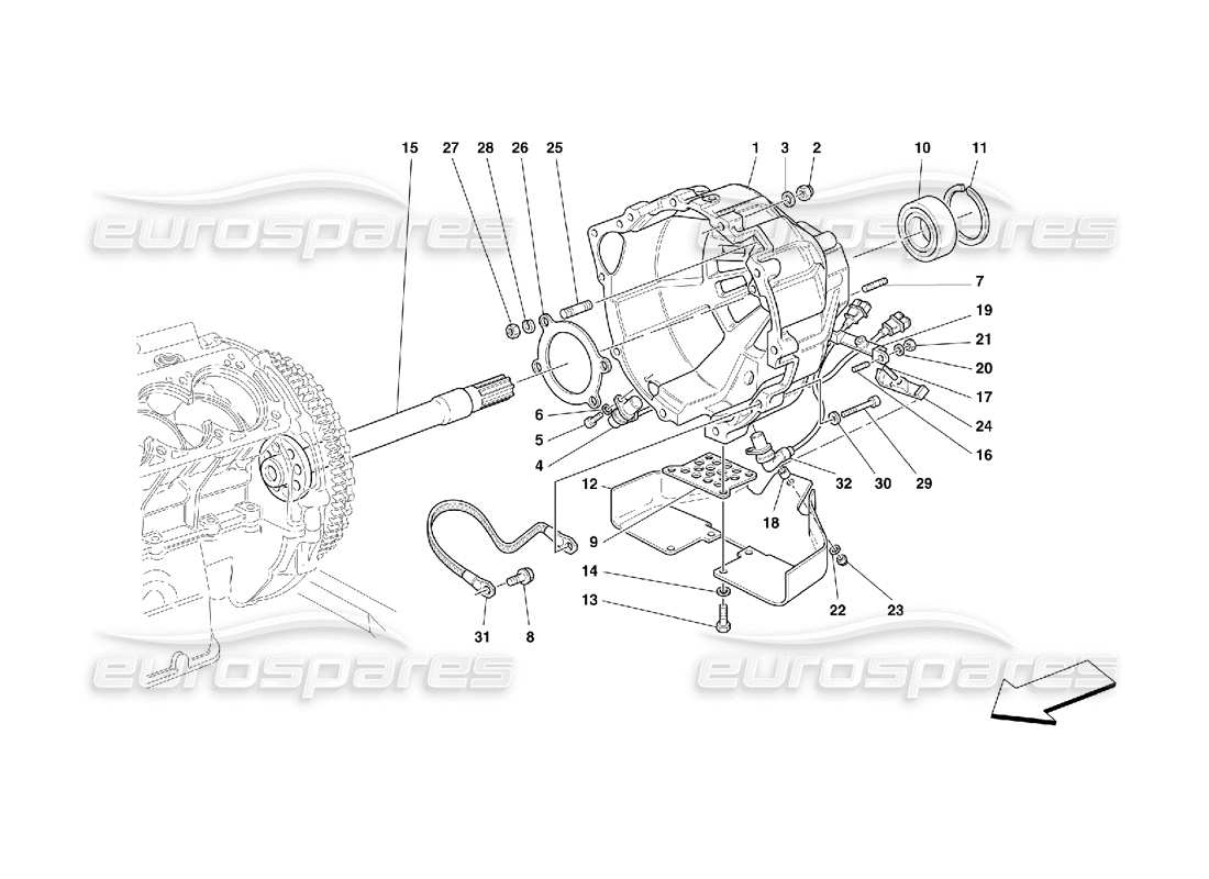 ferrari 456 m gt/m gta alloggiamento frizione: valido per 456m diagramma delle parti gta