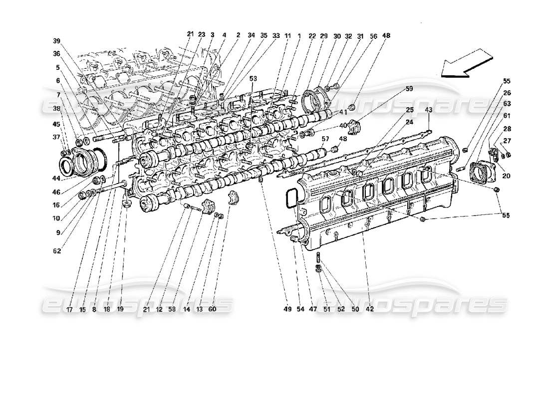 ferrari 512 m testata sinistra diagramma delle parti