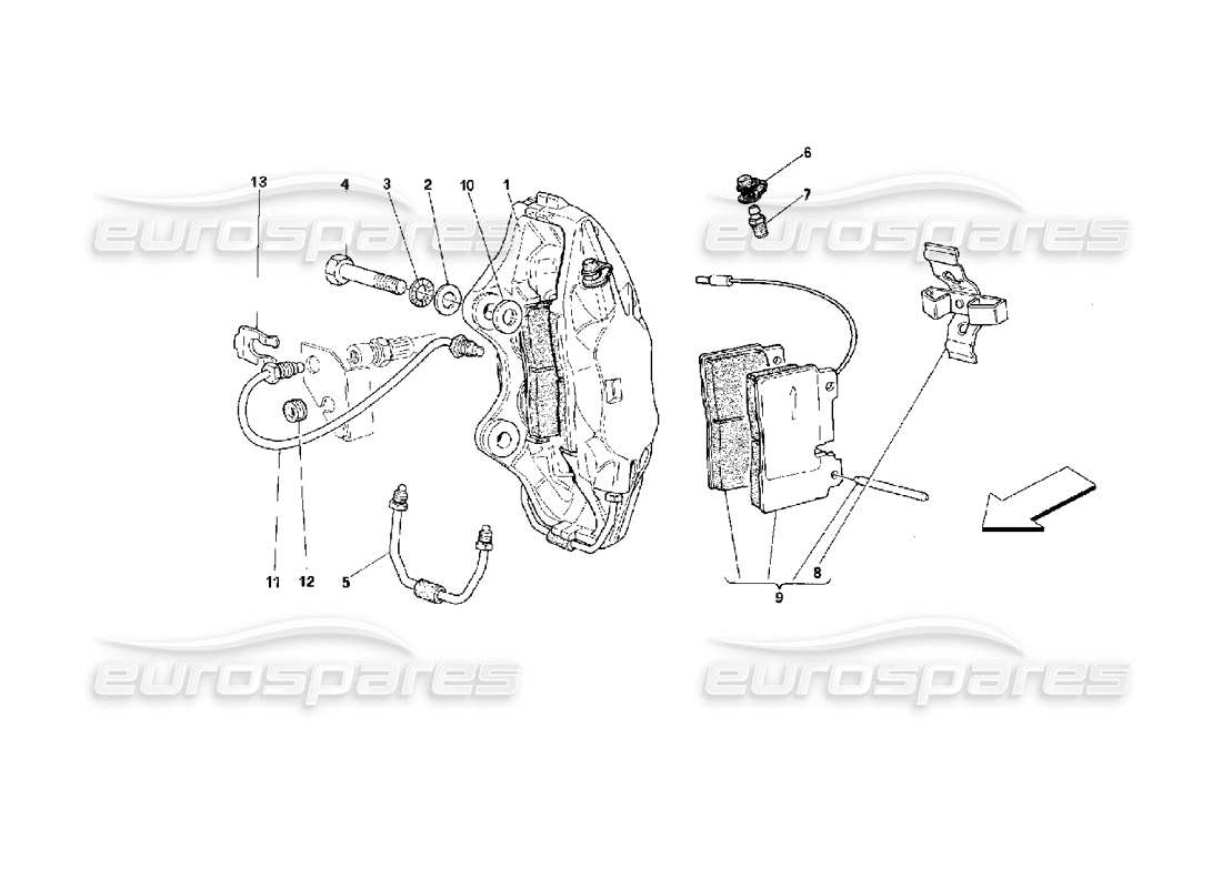 ferrari 512 m pinze freni anteriori diagramma delle parti