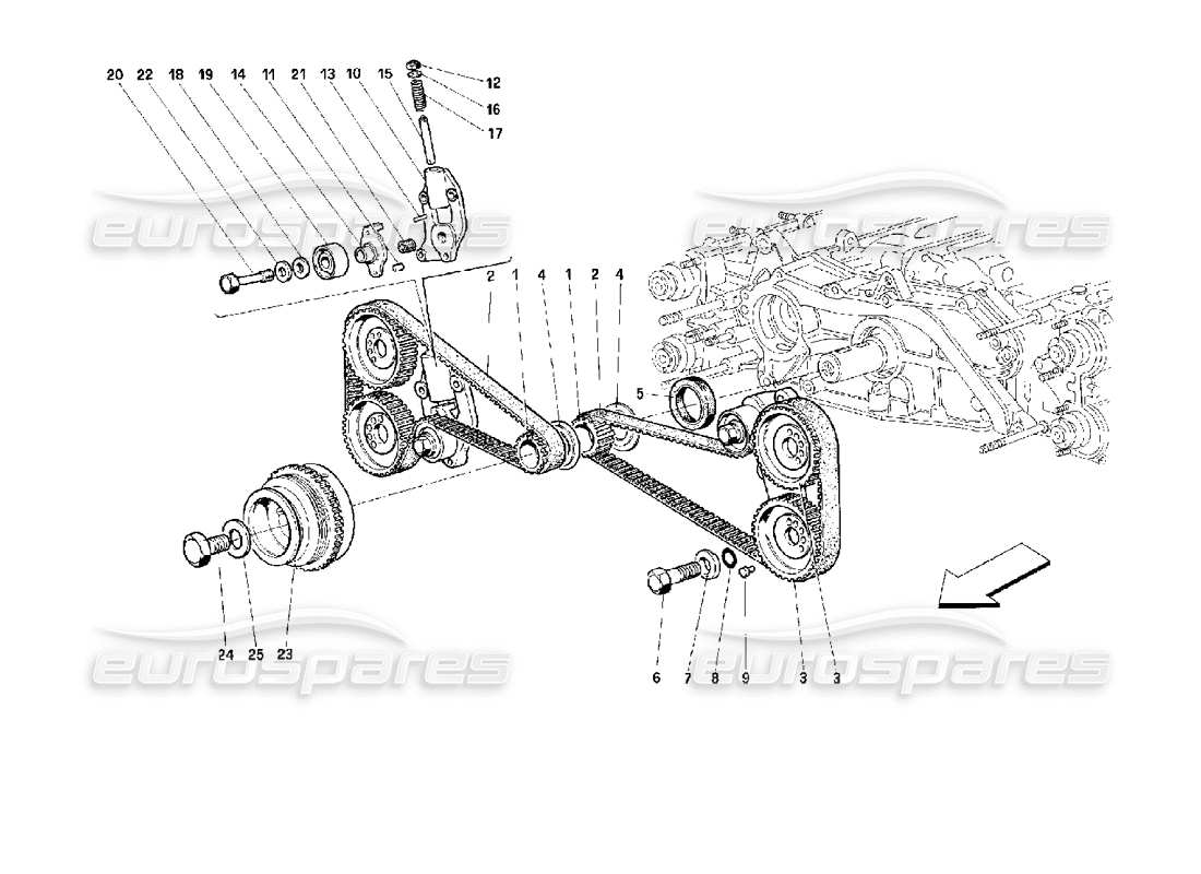 ferrari 512 m sistema di cronometraggio - controlli diagramma delle parti