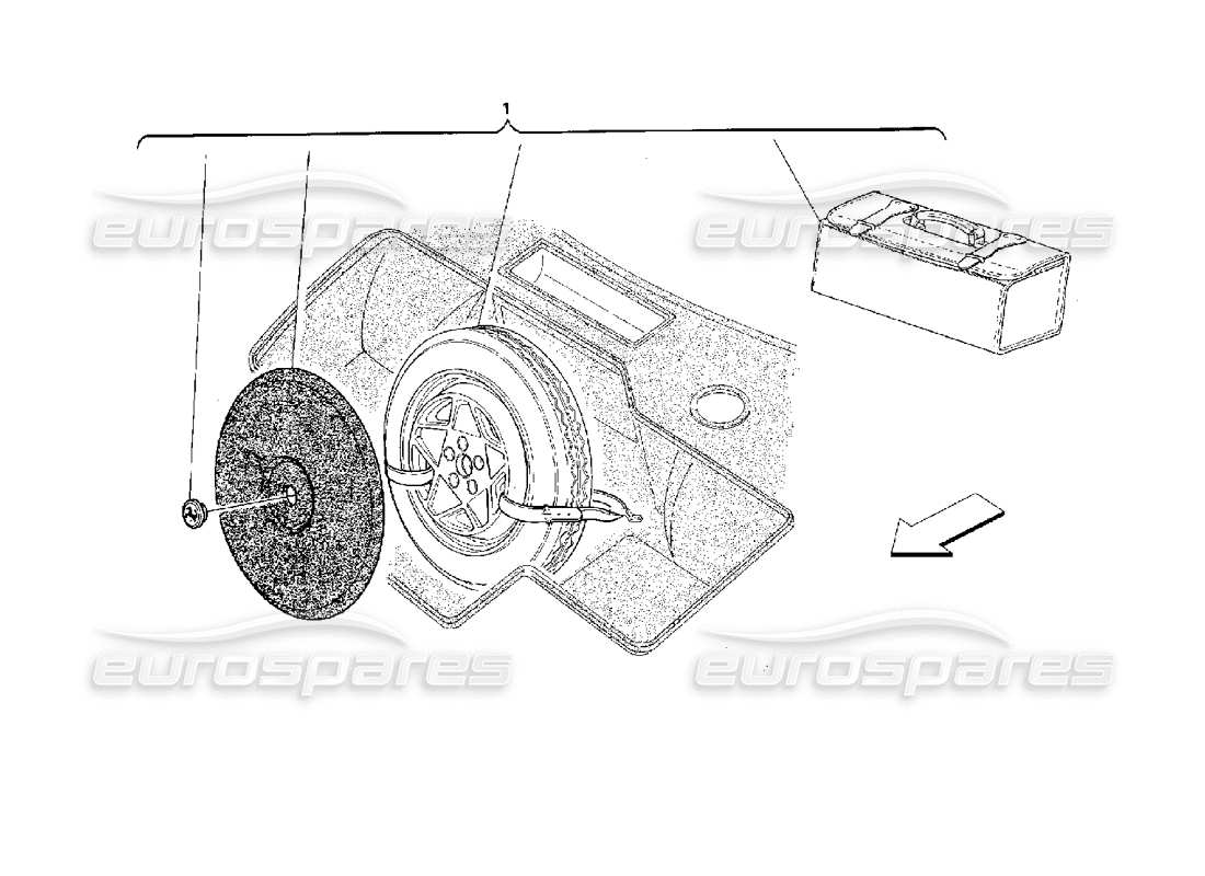 ferrari 512 m ruota di scorta e attrezzatura - opzionali diagramma delle parti