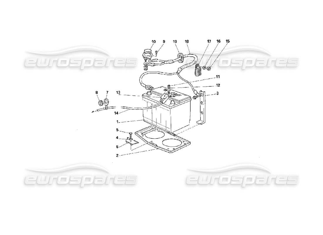 ferrari 512 m diagramma delle parti della batteria