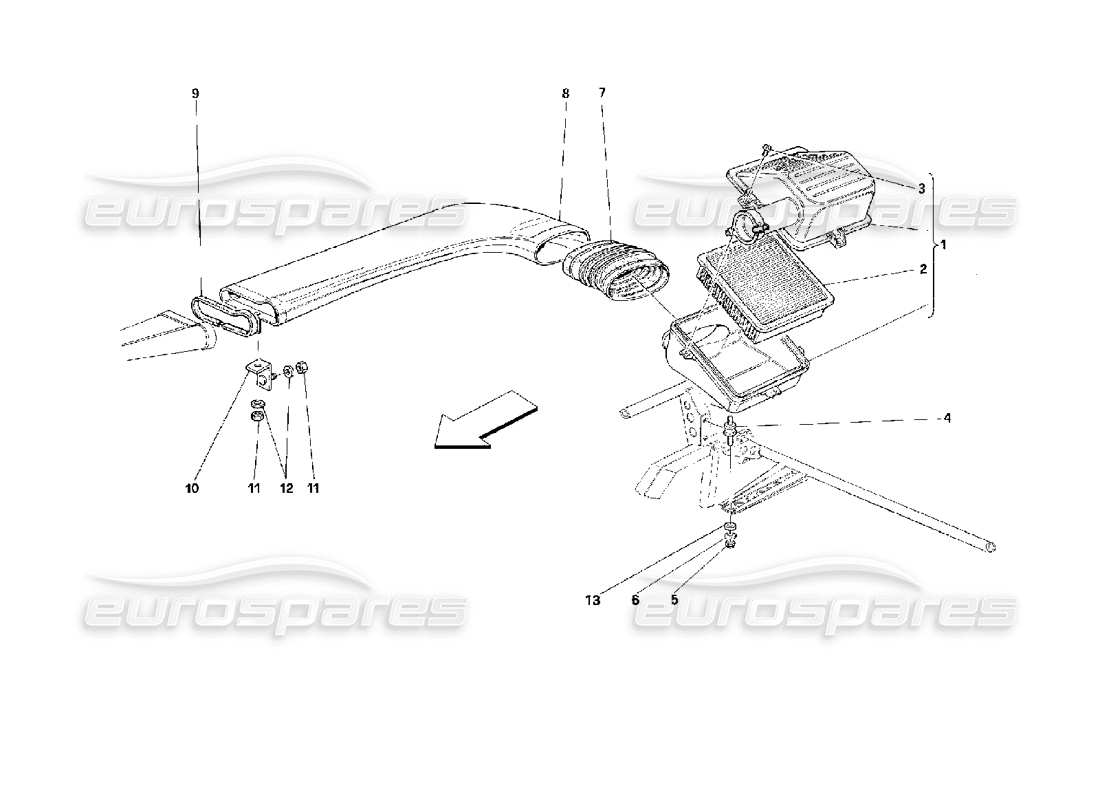ferrari 512 m presa d'aria diagramma delle parti