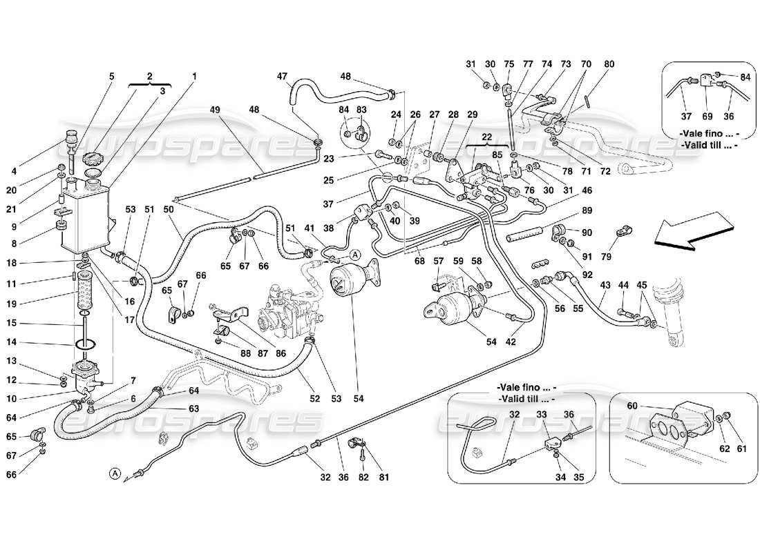 ferrari 456 m gt/m gta sistema di sospensione autolivellante - valido per 456m diagramma delle parti gta