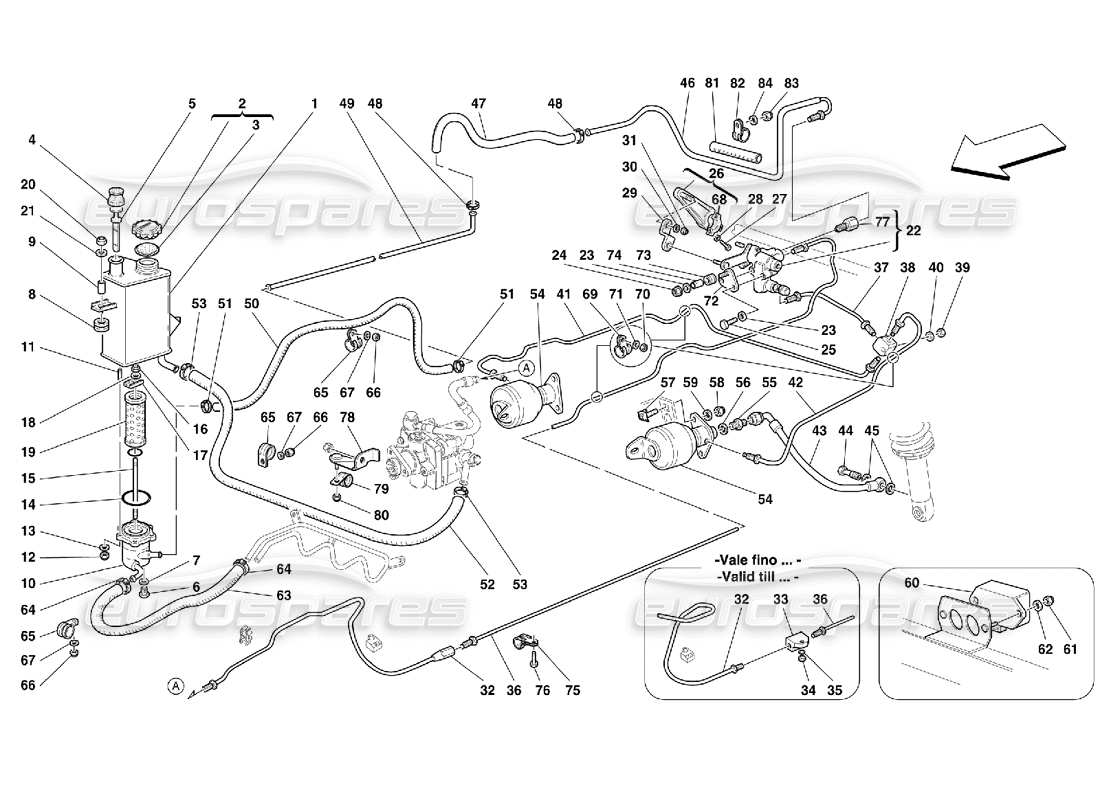 ferrari 456 m gt/m gta sistema di sospensione autolivellante -non per 456m diagramma delle parti gta