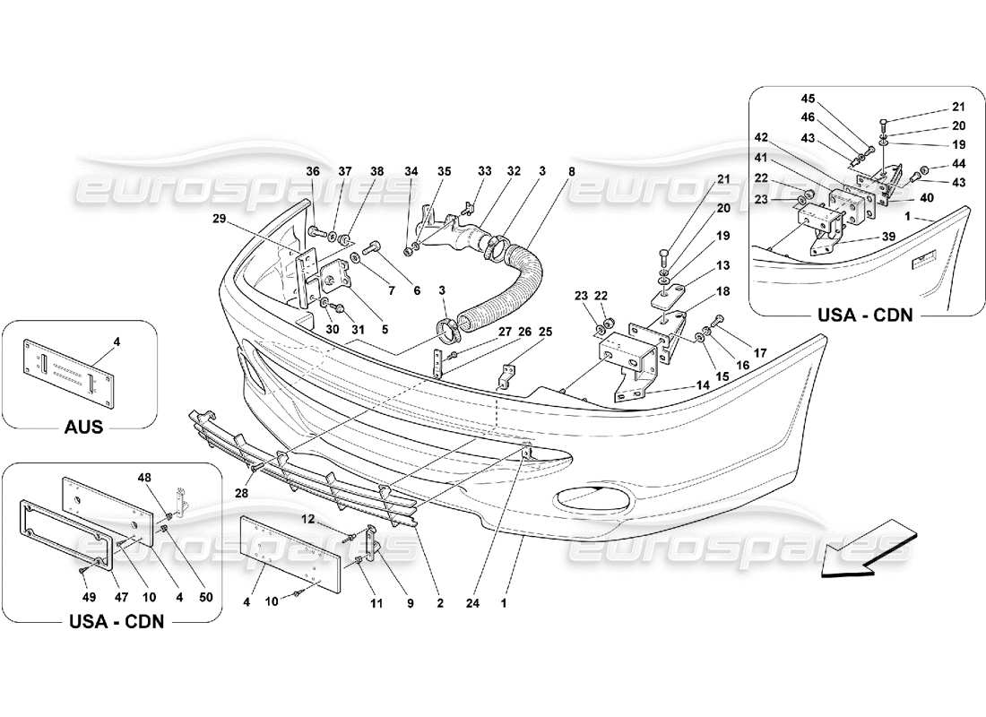 ferrari 550 maranello paraurti anteriore diagramma delle parti