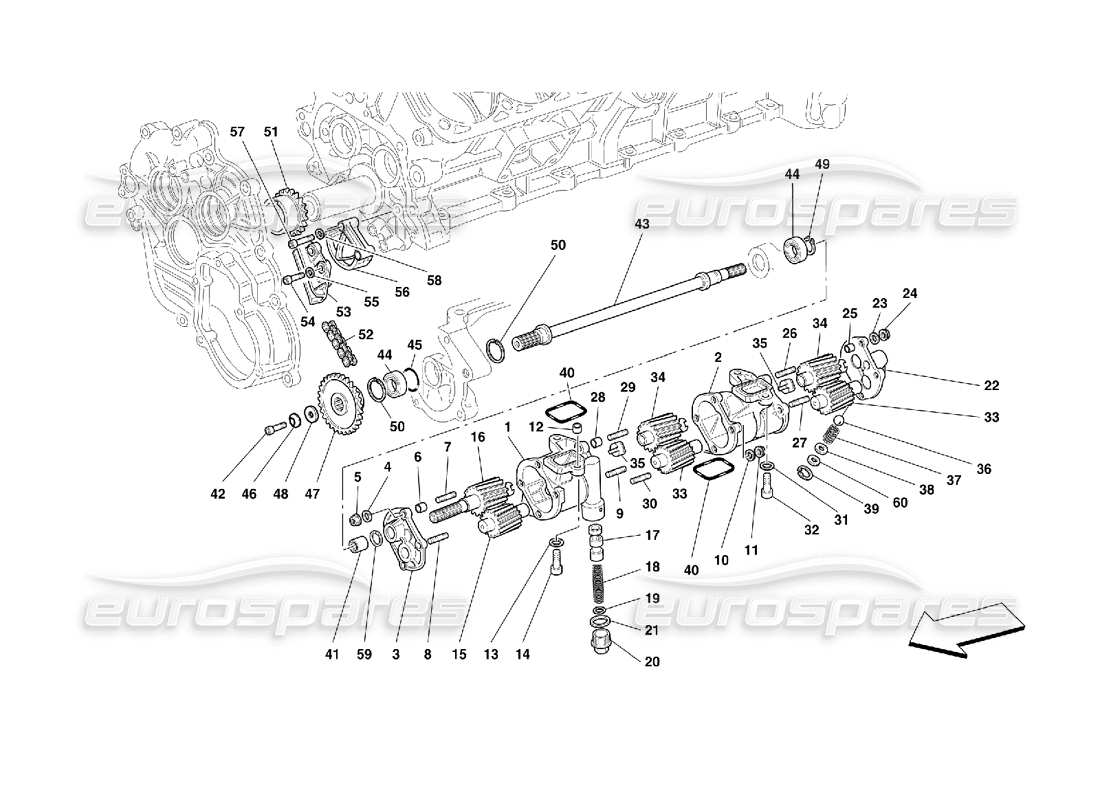 ferrari 456 m gt/m gta lubrificazione - pompe dell'olio diagramma delle parti