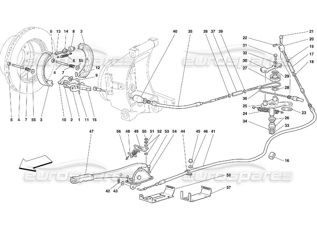 ferrari 456 m gt/m gta controllo del freno a mano -non per 456m diagramma delle parti gta