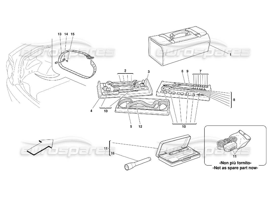 ferrari 456 m gt/m gta attrezzatura e fissaggio diagramma delle parti