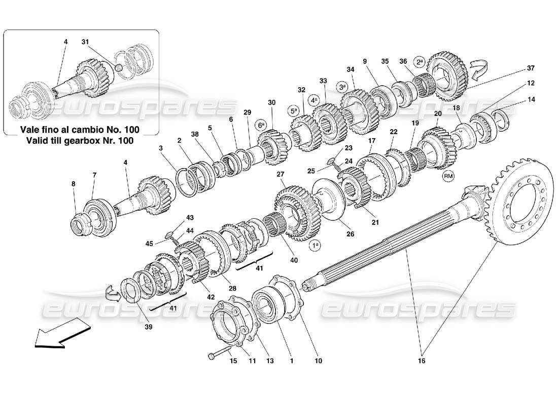 ferrari 456 m gt/m gta ingranaggi dell'albero di posizionamento -non per il diagramma delle parti di 456m gta