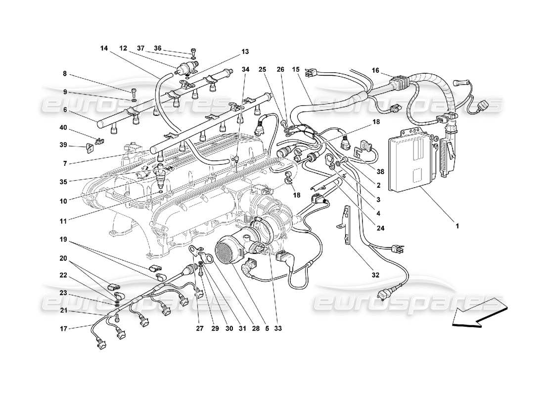 ferrari 550 maranello dispositivo di iniezione diagramma delle parti