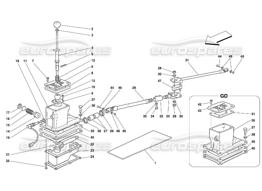 ferrari 456 m gt/m gta comandi esterni del cambio -non per il diagramma delle parti di 456m gta