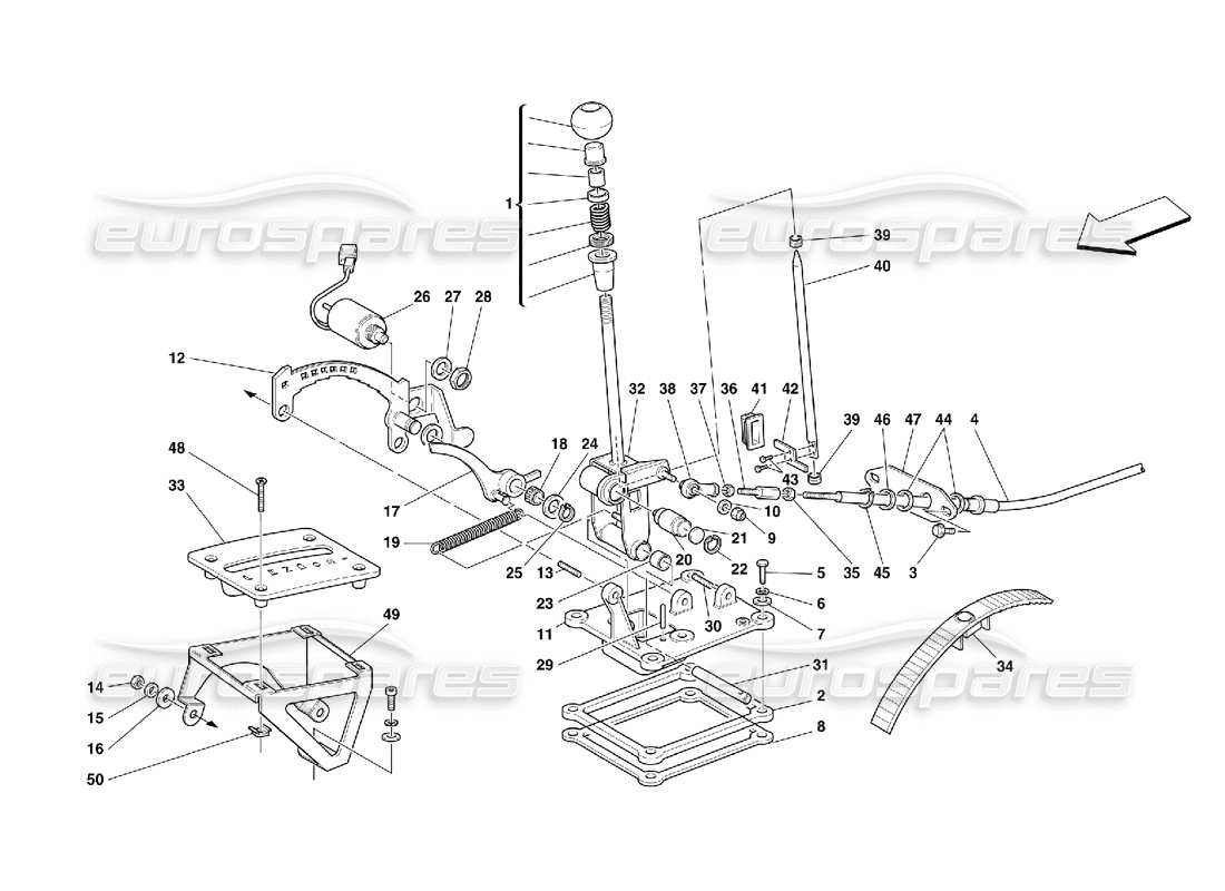 ferrari 456 m gt/m gta comandi esterni del cambio - valido per 456m diagramma delle parti gta