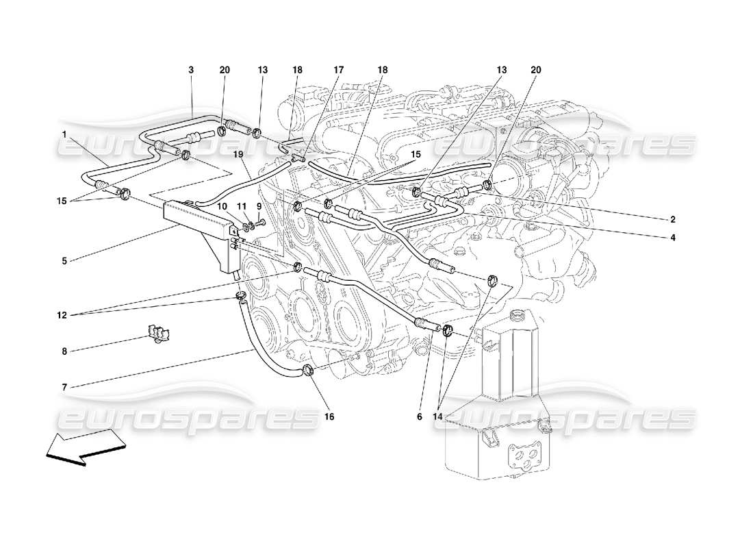 ferrari 456 m gt/m gta colpo: diagramma delle parti del sistema