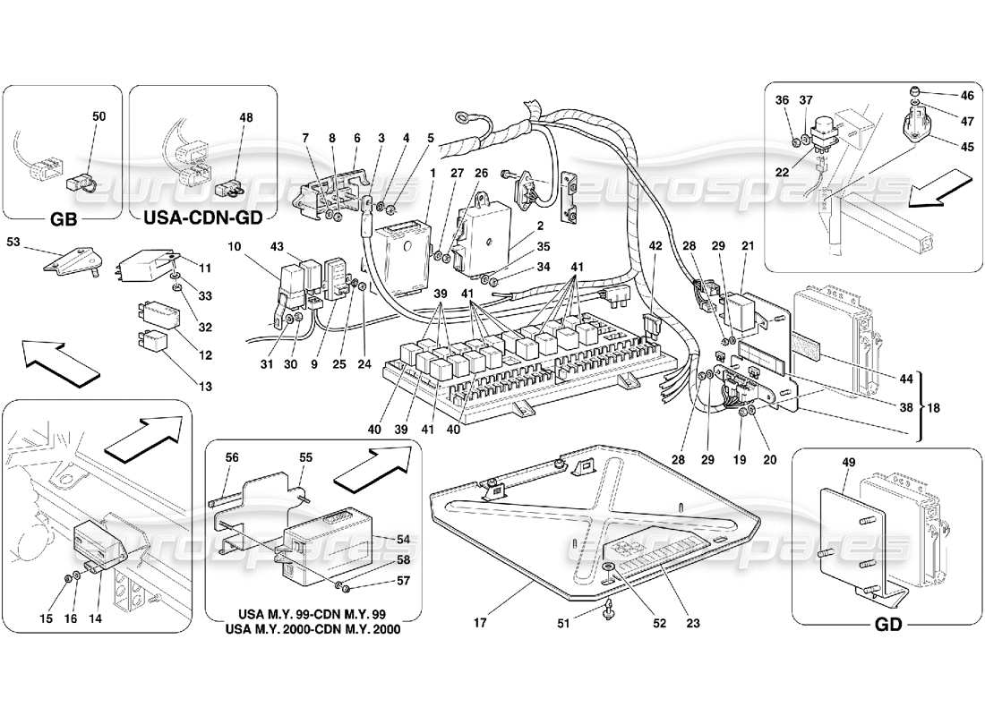 ferrari 550 maranello quadri elettrici diagramma delle parti