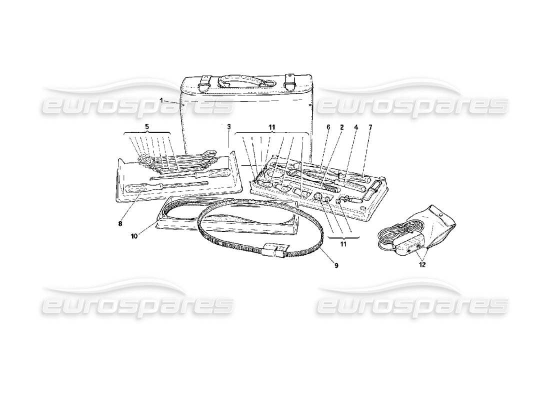 ferrari 512 m kit di strumenti e attrezzature diagramma delle parti