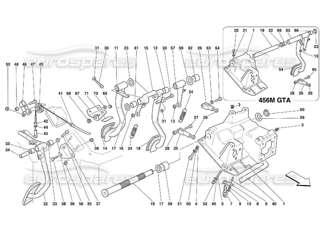 ferrari 456 m gt/m gta pedali e controllo dell'acceleratore: valido per il diagramma delle parti gd