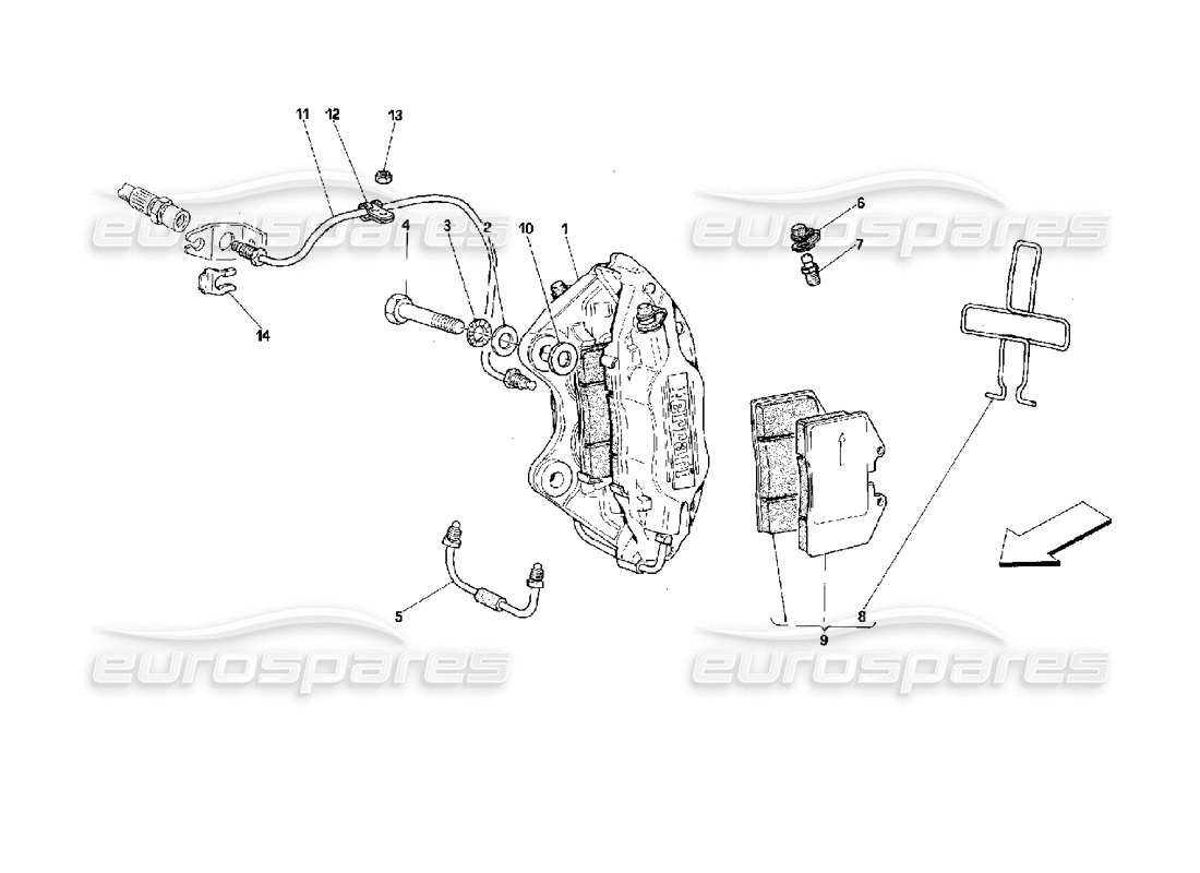 ferrari 512 m pinze freni posteriori diagramma delle parti