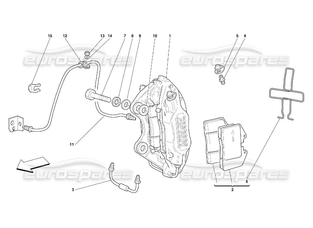 ferrari 456 m gt/m gta schema delle parti della pinza freno posteriore