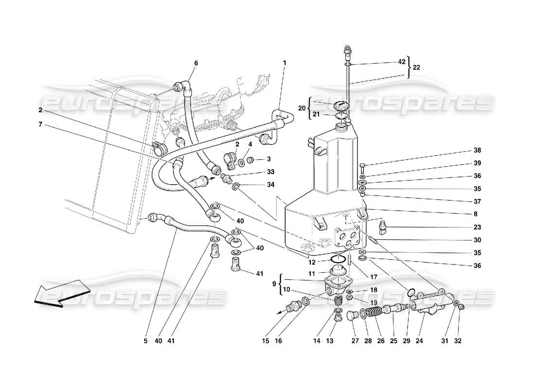 ferrari 456 m gt/m gta sistema di lubrificazione - serbatoio schema delle parti